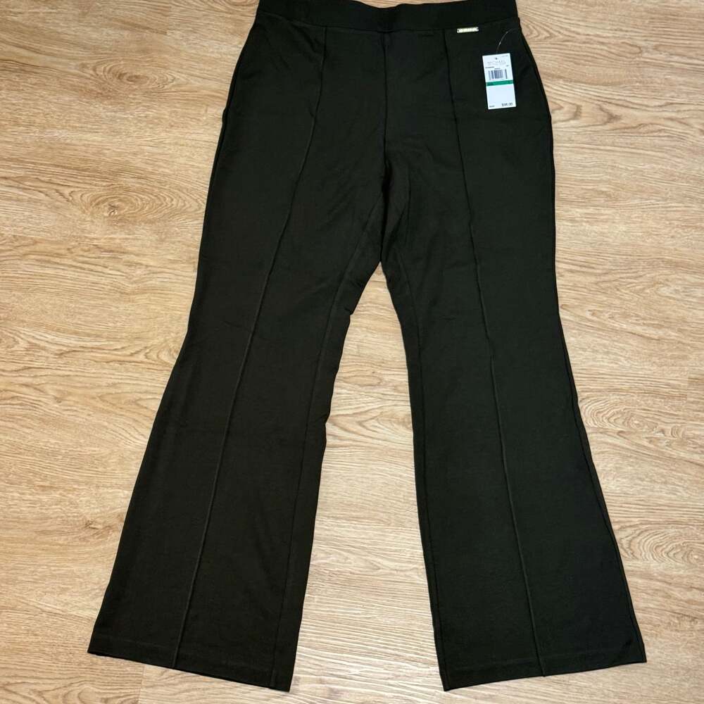 NWT$98.00 MICHAEL KORS BASICS STRAIGHT LEG PANTS GREEN SIZE L